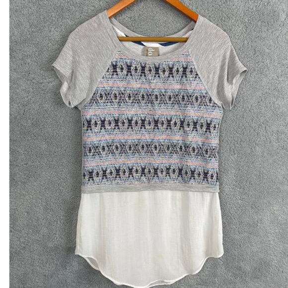 Dolan Anthropologie Pullover Tunic Top Tapestry embroidered Sheer Bottom Size S - Picture 1 of 7